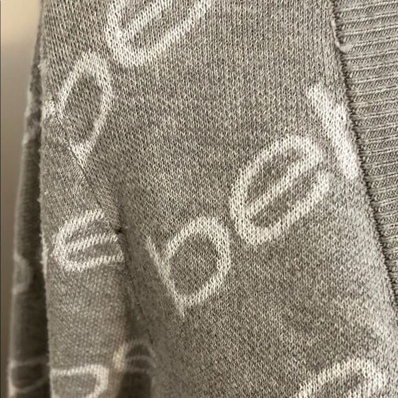Bebe Gray Logo Open Style Cardigan Sweater Academia Business Casual Comfy - Picture 3 of 10